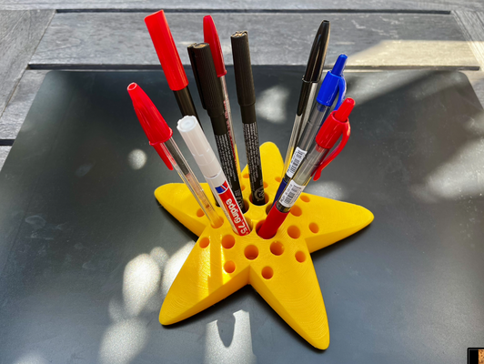 desk pencil holder - starfish home star organizer deco office art storage supply order management ballpoint pen 3d print model - Mito3D