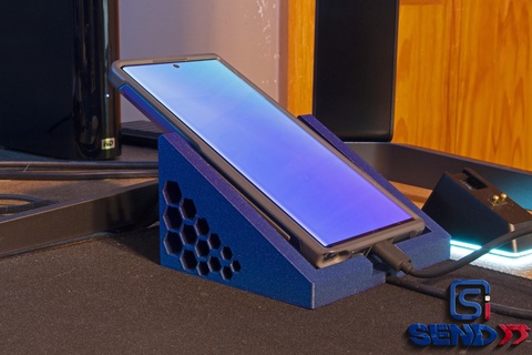 desk phone holder mount storage charging station gaming computer 3d print model - Mito3D