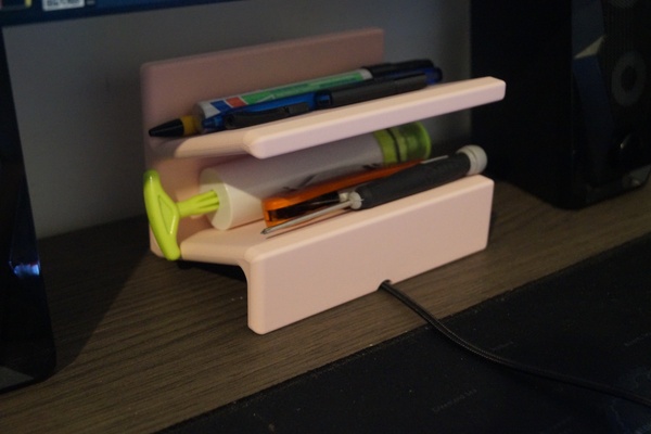 desk shelve home office organize pen penholder 3d print model - Mito3D