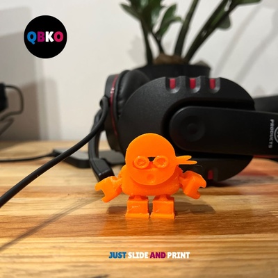 bureau agiter 3d jouet flexi ninja impression in endroit art souple miniature articulé articulado qbko qbko3d 3d print model - Mito3D