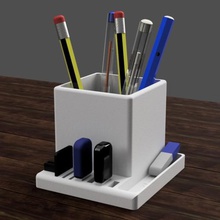 desktop organizer pc home pencil reports memory carrier desk house 3d print model - Mito3D