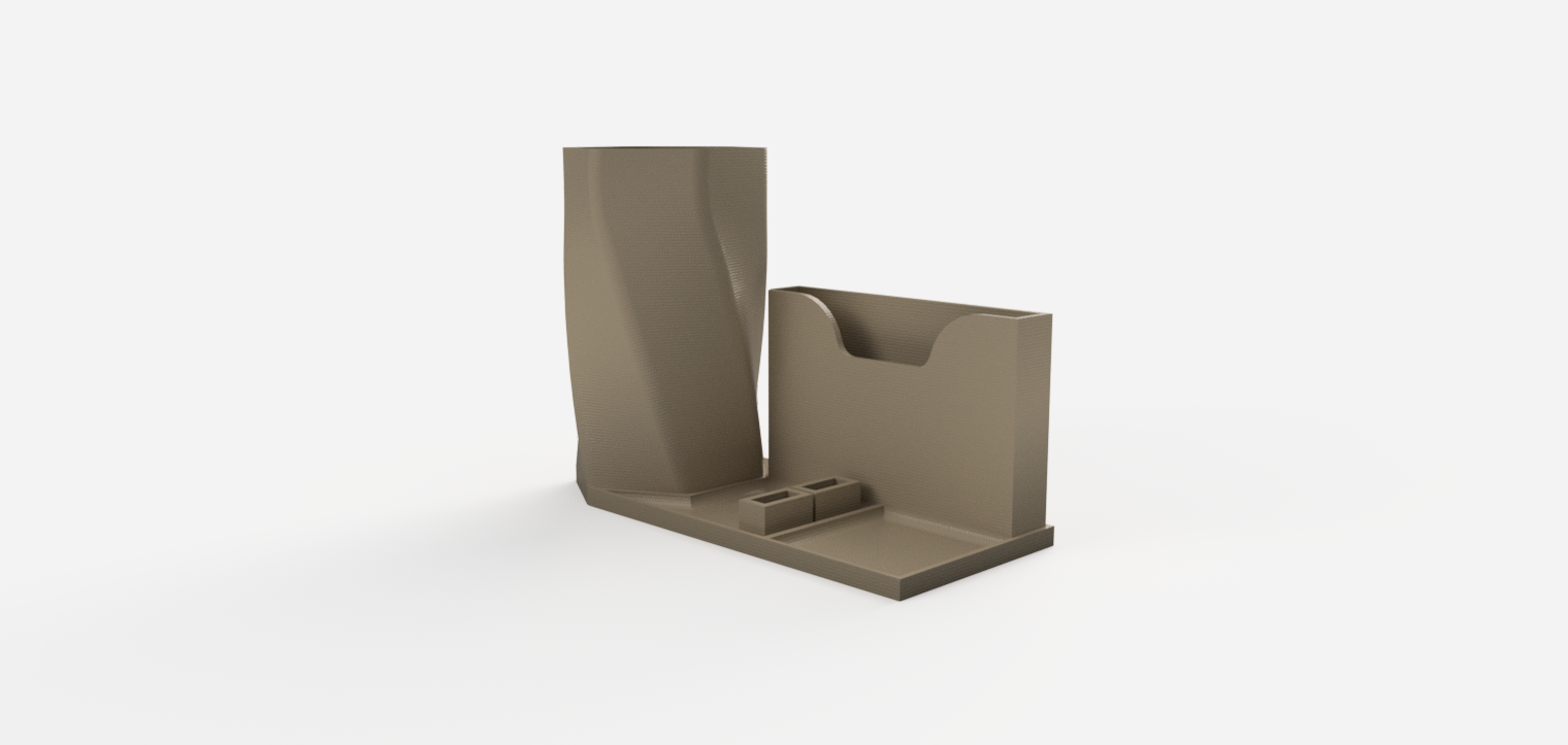 Desktop Stift Halter Unterstützung USB post it Büro 3D print model - Mito3D