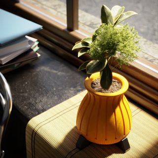 plantador + base maceta plantas matera matero escritorio flores planta robert plantar casa 3d print model - Mito3D