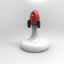 desktop rocket lamp art illumination decor 3d print model - Mito3D