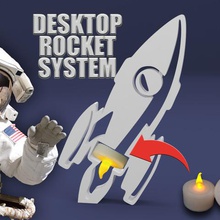 desktop-Rakete home bougie - Sicherung phare bureau fabricant Roboter astronaute raket 3d print model - Mito3D