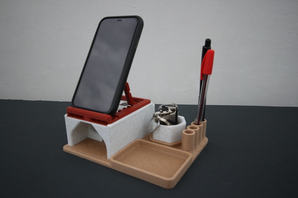 bureau installer couche additionneur téléphone productivité bureau iphone chargeur android supporter tablette 3d print model - Mito3D