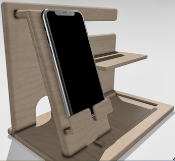 desktop smartphone holder - filestl primt3d model3d gadget porta cellulare oggetti chiavi key print3d 3d print model - Mito3D