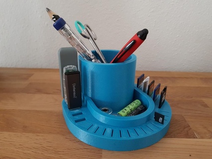desktop Conservazione USB sd penne forbici utensili scrivania organizzare carta penna titolare supporto lato stampante regalo capo 3d print model - Mito3D