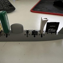 desktop submarine usb sd msd card holder gadget organization 3d print model - Mito3D