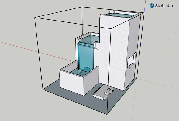 bureau cascade fontaine accueil maison 3 étage 3d print model - Mito3D
