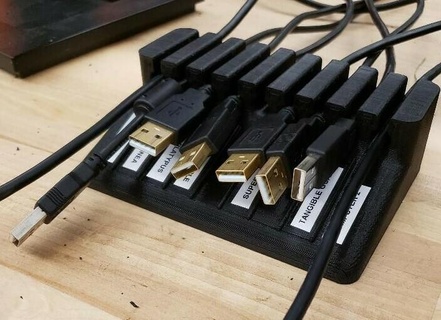 desktop wire organizer 9 slot cable management usb holder electronics 3d print model - Mito3D