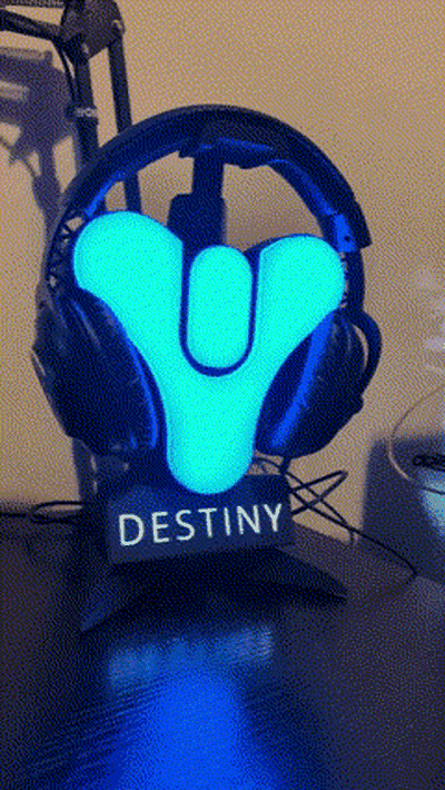 destiny game logo light up headset stand led 3d print model - Mito3D