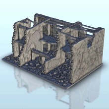 destroyed brick building 8 - flames war bolt action desertic modern warhammer architecture ww2 house thumbnails scenery wargame figures game land games accessories 3d print model - Mito3D