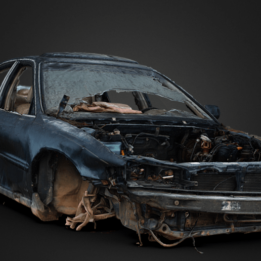 destruido honda accord gaslands mesa terreno + alcaide coche juego vehículos tablero de la acuerdo 3D print model - Mito3D