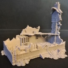 destroyed house 2 - xviii xx period game wargame scenery ruined ruin world war ww2 figurine 3d print model - Mito3D