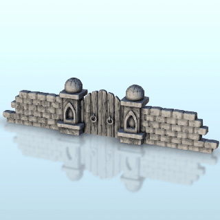 destroyed stone wall gate 2 - warhammer age sigmar alkemy art war rose warcrow saga architecture house thumbnails building scenery wargame figures game land dungeon dark fantasy games accessories middle 3d print model - Mito3D