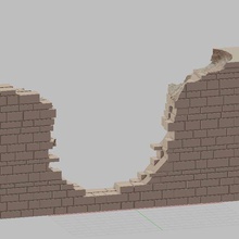 destroyed wall 3d print model - Mito3D
