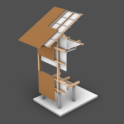 dettaglio costruttivo madera arquitectura scala architettura legna edif edificio 3d print model - Mito3D