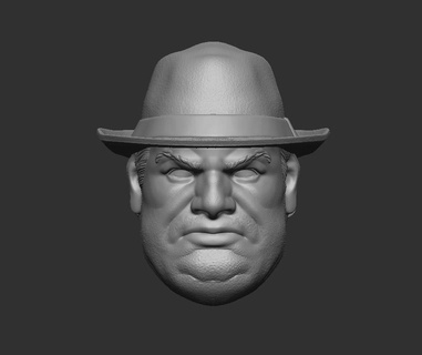 detective bullock headsculpt fot action figures dc batman custom 3d print model - Mito3D