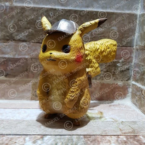 dedektif pikachu sanat pokemon pokmon şekil nintendo 3D print model - Mito3D