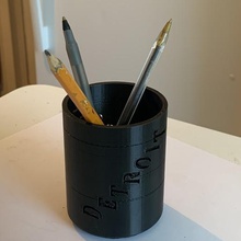 detroit pen pencil holder home 3d print model - Mito3D