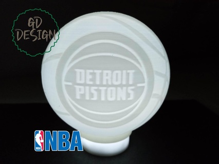detroit pistons basketball tealight reading light night nba sports cor man cave 3d print model - Mito3D