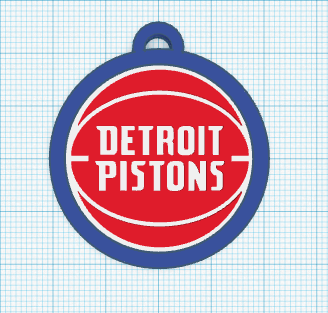 Detroit pistons porte clés Detroit pistons Detroit pistons Rodman nba basketball basketball basketball basketball conception porte clés clé bague 3d print model - Mito3D