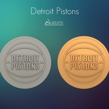detroit pistons logo relief 3d print model art basketball sculptures signs logos 3d print model - Mito3D