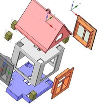 Entwicklung Spiel-Typ bauen Sie Ihr Haus in 3d Spiel geometrische Form Schritte Tür spielen Zeit Fenster Dach baukran lernen, erste details designerforchildren Teile Kinder hand hobby Innenraum lego Kind Konstruktor - Spielzeug 3d print model - Mito3D