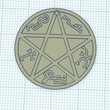 devil's trap keychain v1 supernatural 3d print model - Mito3D