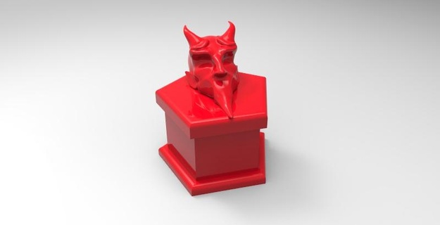 diablo urna cofre Satán diabólico cuernos demonio arca joyería joya caja cariño fabricante 3d print model - Mito3D