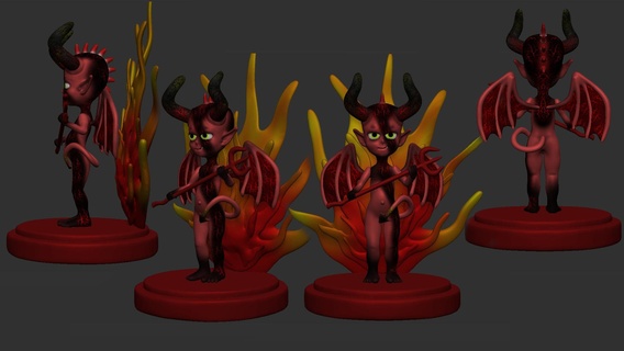 Teufel verschiedene Erstellen Spielzeug Statuette Modell 3d print model - Mito3D