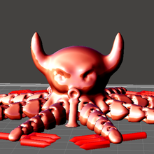 devil articulated octopus animal demon evil flexi flexible moving remix toy 3d print model - Mito3D