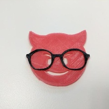 diable emoji lunettes art signes logos 3d print model - Mito3D