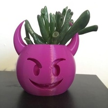 devil emoji planter pen pot home emojis houseplants pencil holder planters plant pots small plants 3d print model - Mito3D
