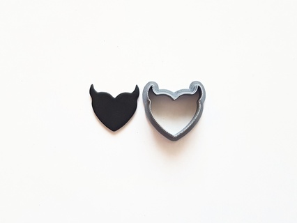 diable cœur argile coupeur ensemble bijoux Goujon mini petit base forme l'amour biologique pendentif 3d print model - Mito3D