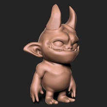 devil keychain lucifer satan evil cute little demon gothic satanic hell monster demonic soul horn 3d print model - Mito3D