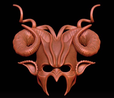 devil mask imp mask-veneer head 3d print model - Mito3D