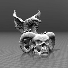 diabo crânio águia a arte esculturas brinquedo tatuagem impressora modelo miniatura jogo do criatura legal boardgame Impressora 3d 3d print model - Mito3D