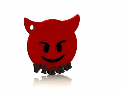 diavolo smiley portachiavi 3d print model - Mito3D