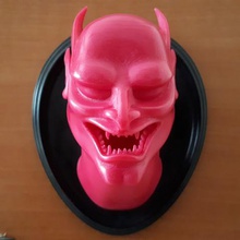 diavolo muro art parete appendere arredamento decorativo la scultura di testa satana 3d print model - Mito3D