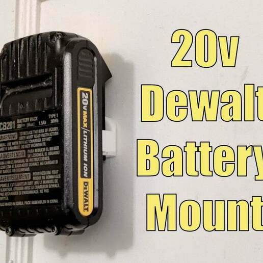 dewalt 20v battery wall mount holder - 20 volt lithium ion drill tool_holders_boxes 3D print model - Mito3D