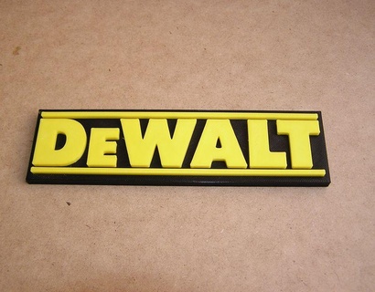 Dewalt logotipo fabricante Alto qualidade Ferramentas 3d print model - Mito3D