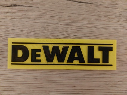 dewalt logo tool wall drill sign 3d print model - Mito3D