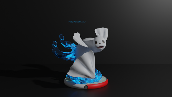 dewgong présupporté 3d impression modèle Jeu joint Pokémon glace l'eau froid pokedex pokeball cendre Pikachu Évoli miniature manie pokémini 3d print model - Mito3D