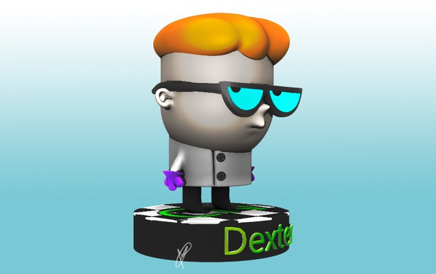 dexter cartoon network art lively 3d print model - Mito3D