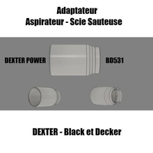Dexter vácuo adaptador Preto decker bd531 quebra cabeça limpador Serra saltador 3d print model - Mito3D