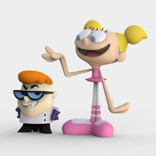 dexters laboratory art 3dmodel 3d printer printing animated boy cartoon network character collection dee girl sculpture series zbrush 3d print model - Mito3D