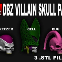 dgz villains skull pack art freezer perfect cell majin buu dragon ball dbz 3d print model - Mito3D