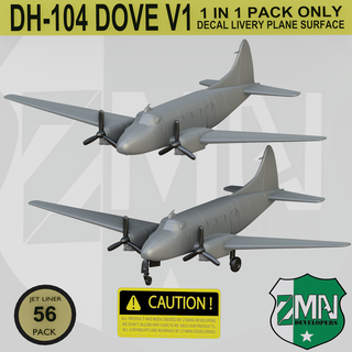 dh-104 dove v1 vintage aircraft dh104 twin star propller passenger military plane airplane jet 1 200 resin sla fdm e110 e111 zmanora 3d print model - Mito3D